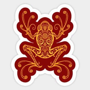 Intricate Red and Yellow Tree Frog Sticker